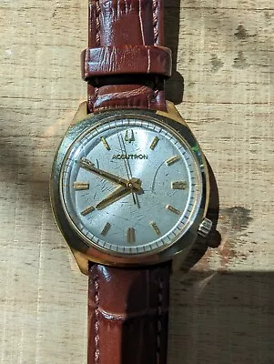 Accutron Mens 10k Gold Filled Large Asymmetrical Case • $10