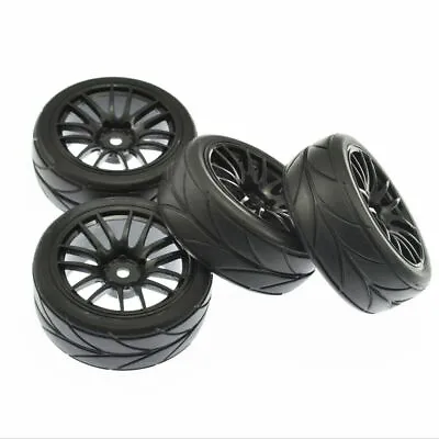 4PCS 1/10 On Road Tyre Drift Wheel Rims 12mm HEX For RC Car HSP HPI CC01 • £11.99