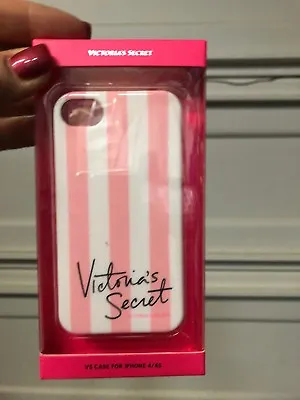 1 VICTORIA'S SECRET PINK & WHITE STRIPED CASE SKIN COVER FOR IPHONE 4/4S NEW  • $4
