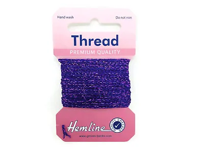 £1.75 • Buy Hemline Metallic Glitter Thread X 10m Premium Sewing Craft Sparkle Colour Choice
