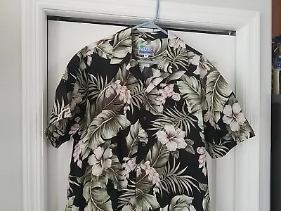 Vintage RJC Hawaiian Shirt Mens XL Made In Hawaii 100% Cotton EUC Palms Hibiscus • $12.99