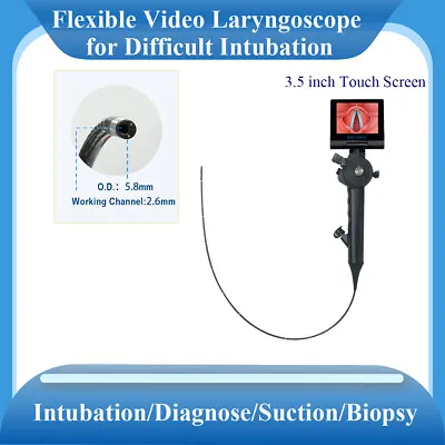 5.8mm/3.0mm Flexible Laryngoscope With 3.5inch Display For Difficult Intubation • $1950
