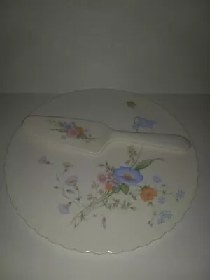 Something Blue 11 1/2  Mikasa Bone China Cake Plate W/ Server 82051 Japan Easter • $29.99