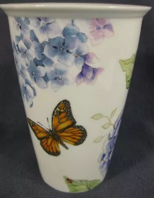 Lenox Butterfly Meadow Ceramic Thermal Travel Mug Double Wall No Lid 10oz • £10.21