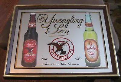 (b) Vintage Yuengling Beer Framed Glass Advertising Sign Pottsville Pa  • $65