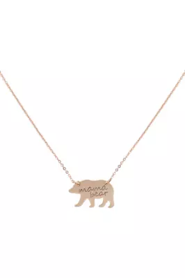 Mama Bear Matte Stamped Pendant Necklace NEW Matte Gold • $9.99