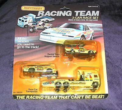 Vintage Matchbox RACING TEAM 3 Car Race Set 217 SUPER STAR NEW On BLISTER! • $42.50