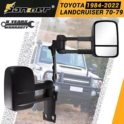 Sanooer Manual Fold Tow Mirrors For 1984-2022 Toyota LandCruiser 70 75 76 78 79 • $379.99