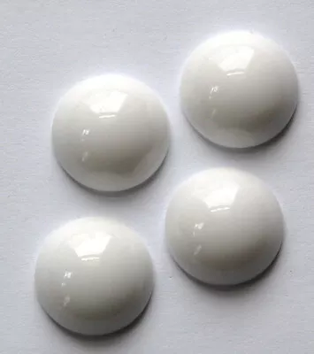 Vintage White Glass Cabochons 15mm (4) Cab705H • $3.99