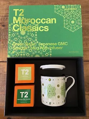 T2 Moroccan Classics Green Spirited Tea Gift Set RARE DEAD STOCK Mug Infuser Lid • $69.99