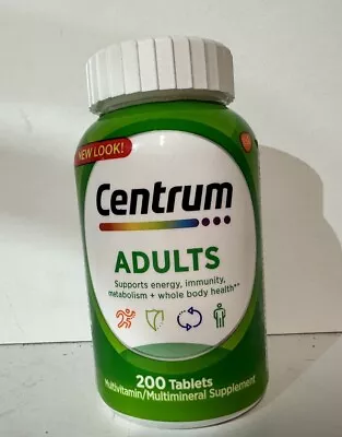 Centrum Adults - 200 Tablets - Multivitamin & Multimineral Supplement - 06/2024 • $10.56