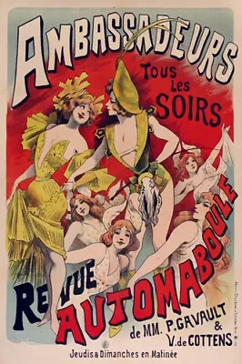 VINTAGE 1900'S FRENCH POSTER Beautiful NEW Outstanding Collectors  20x30 • $9.99