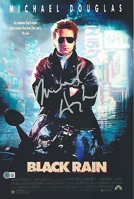 Michael Douglas Signed Autograph Black Rain 12x18 Photo Beckett BAS • $450