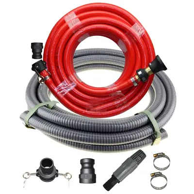 Fire Fighting 20m X 1 Inch Hose + Suction 2 Inch Hose Kit Fire Rated Water Pump • $235