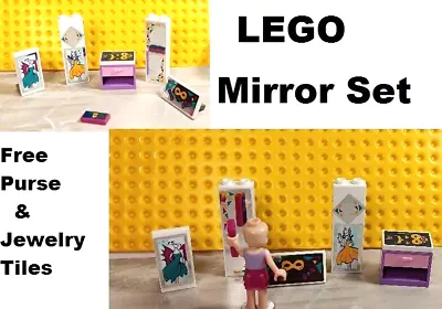 LEGO Bedroom Mirror Free Purse Jewelry FASHION Party Prep Dresser Sticker Parts • $9.87