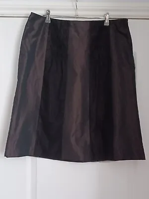 MARC AUREL Taffeta/Mesh Panel Occasion Skirt Size 16 (W34 ) • £12.99