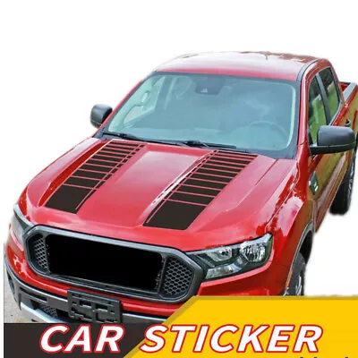 Car SUV Pickup Hood Decal Stickers Matte Black Stripe Vinyl Style Universal 2Pcs • $17.90