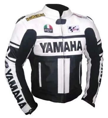 Yamaha Motorbike Racing Leather Jacket MOTOGP Mens Biker Leather Jacket • $148.99