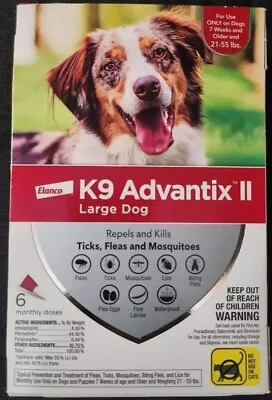 K9 Advantix II Flea Medicine Large Dog 6 Month Pack K9 21 - 55 Lbs Fleas & Ticks • $50.99