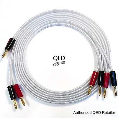 QED XT25 Performance Speaker Cable 2 X 2.5m Gold Banana Plugs Terminated Pair • £45.95