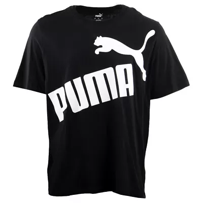 Puma Off Set Crew Neck Short Sleeve T-Shirt Mens Black Casual Tops 847742-01 • $9.99