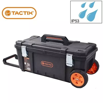 Tactix IP53 Waterrproof Wheeled Toolbox Rolling Tool Box Storage Trolley 28 Inch • $119.95