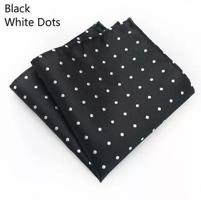 Men's Satin Silk Dots Pocket Square Hankie Hankerchief Wedding Party Formal Suit • $4.99