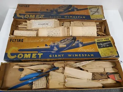 Lot Of Vintage Balsa Airplane Model Kit Parts Comet Clodhopper II Curtis *READ* • $33.48