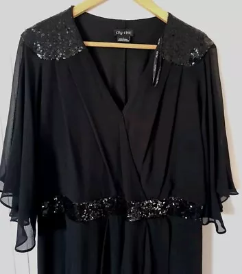 CITY CHIC Black Dress Size L 18/20 • $19.99