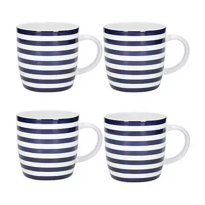KitchenCraft Barrel Mug Set Of 4 Nautical Stripe • £24.96