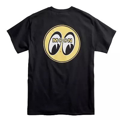 Men's Mooneyes Moon Classic Yellow Logo Black T-Shirt Cotton TM066BK • $31.99