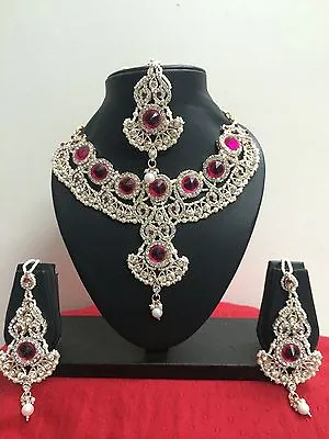 $34.99 • Buy Indian Bollywood Bridal Fashion Jewelry Necklace Set 