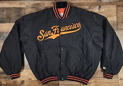 Vintage San Francisco Giants Jacket XL 90s Starter Diamond Collection Bomber • $119.99