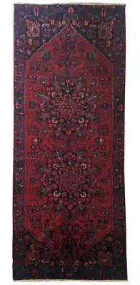 5' X 13' Dark Maroon Traditional Hamaadan Rug 81790 • $872