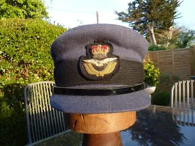 British Military WRAF Officers Royal Air Force Peaked Cap / Hat & Badge Size 59 • £49.95