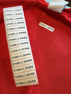 Iron On Name Labels Personalised School Uniform Clothing Tags Waterproof • £1.90