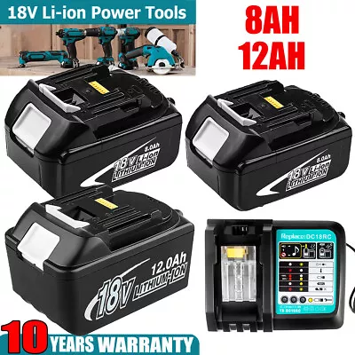 For Makita 18V 12Ah 8.0Ah LXT Li-ion Battery BL1830 BL1850 BL1860 ML185 /Charger • £104.98