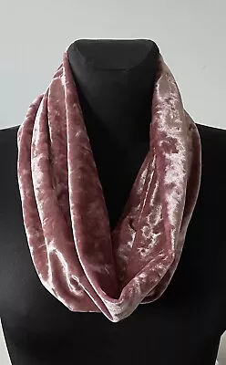 Handmade Ballerina Pink Crushed Velvet Infinity Scarf Cowl Snood Neck Warmer • £8.49