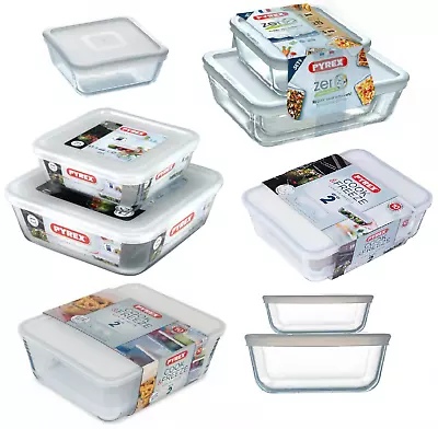 Pyrex Food Storage Baking Serving Dish With Plastic Lid Cook& Freeze Rectangular • £10.95