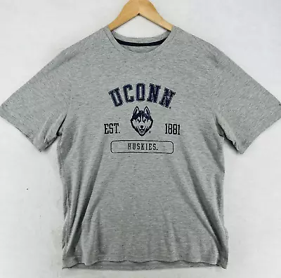 UCONN Shirt Mens M UNIVERSITY OF CONNECTICUT HUSKIES Crewneck Gray • $8