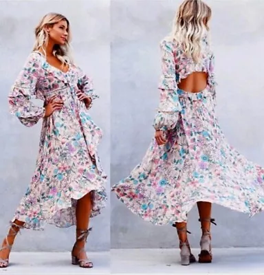 Spell & The Gypsy Dress Women's Sayulita Frill Gown Floral Maxi Size Small • $225