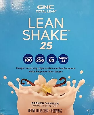 GNC Total Lean LEAN SHAKE 256 Pack (6 Serv)Meal Replac French Vanilla B.B 04/24 • $19.99
