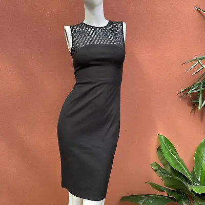 $25 • Buy Roland Mouret Banana Republic Black Short Sleeve Full Zip Back Dress Ladies 6
