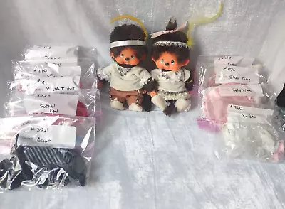 MONCHHICHI Sekiguchi  Lot Of 2  Monkeys Boy/ Girl 2 With 12 + Complete Outfits • $105.50