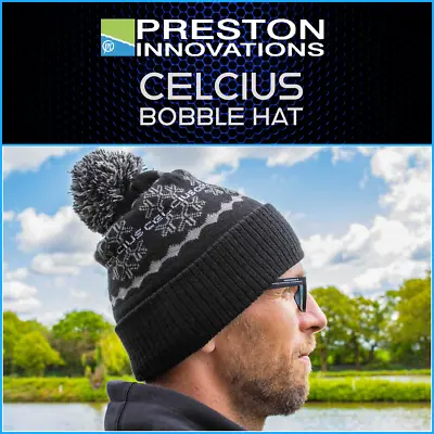 Preston Innovations Celcius Waterproof Bobble Hat - New | Match Fishing Clothing • £14.99