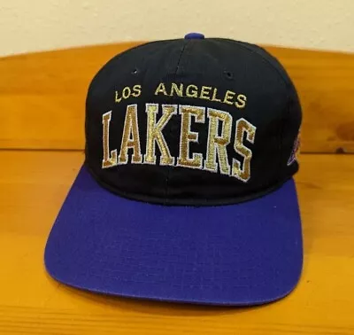 Vintage Starter Snapback Hat Los Angeles Lakers NBA Black Gold And Purple • $149.99