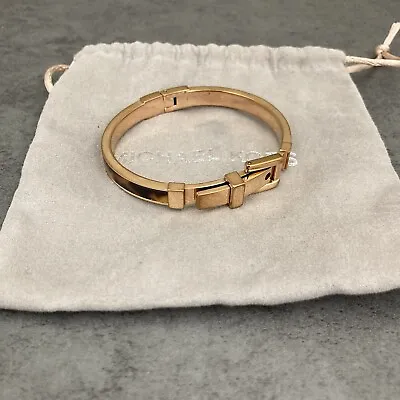 Michael Kors Womens Astor Buckle Bracelet Rose Gold S.Steel Brown & Gift Pouch • $37.18