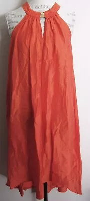 H & M Conscious Collection~orange Hi Lo A Line Sleeveless Dress.. S40 (10) 🧡🧡 • £8.99