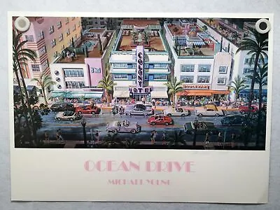 Michael Young - Ocean Drive - Colony Park Hotel Miami Signed Poster Print 18x25 • $131.25