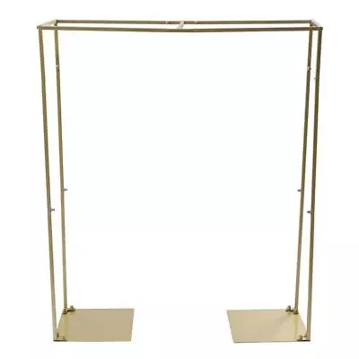 YIYIBYUS Garden Arch Backdrop 22-Lbs Stand Square Metal Double-Tube Frame Gold • $65.27